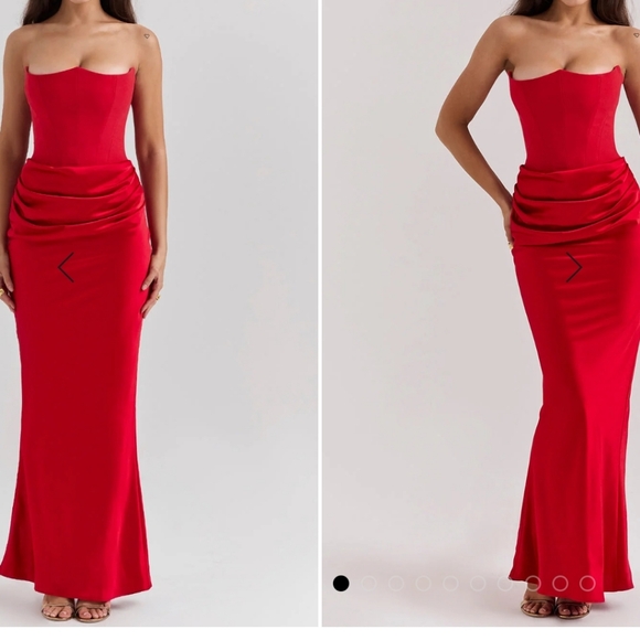 Sexy chic maxi strapless dress in 4 colors ivory,black,smoke and ruby - Picture 13 of 16